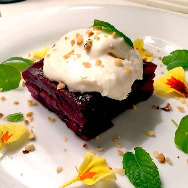 Beetroot terrine with whipped goat's cheese