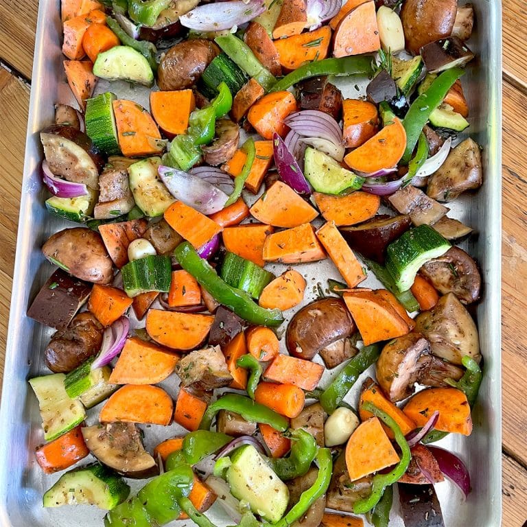 Summer Tray Bake Vegetables