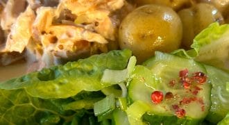 Hot Smoked Salmon with Mustard Cream Sauce
