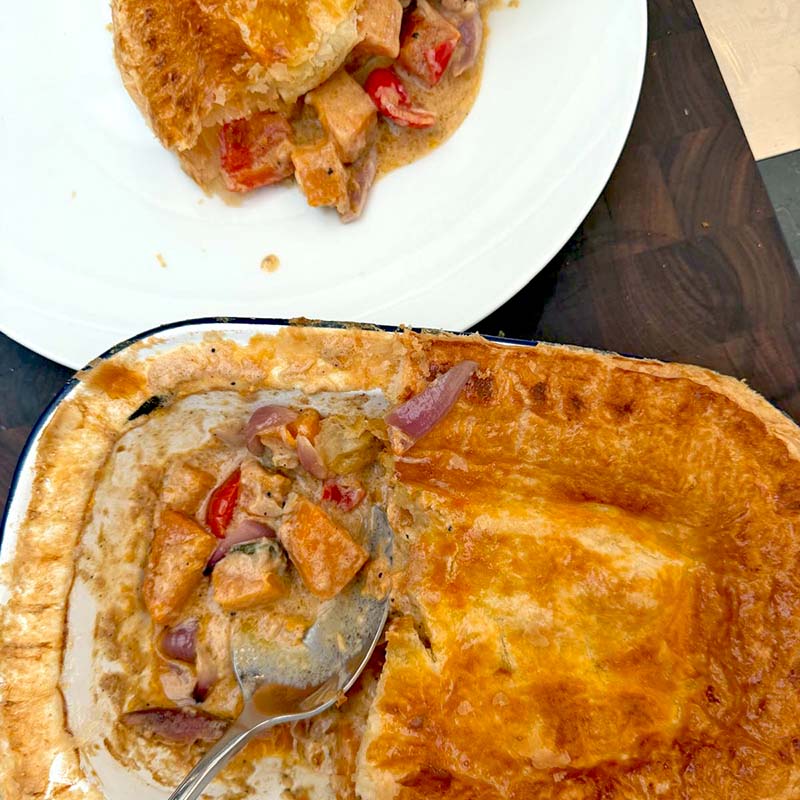 Butternut, pepper and sage pie