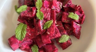 Roast Beetroot Salad with Caraway & Mint
