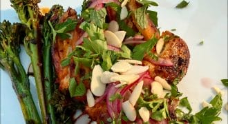 Sticky Harissa Honey Chicken with Whipped Feta