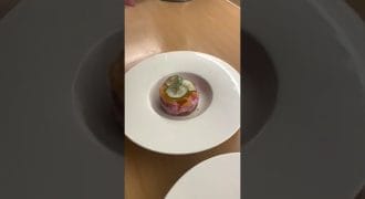 Revealing beetroot ricotta with smoked salmon