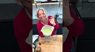 Basil oil (plus broccoli soup and tricolore salad)