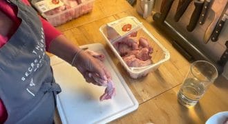 Preparing chicken wings