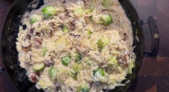 Sausage, Sprout & Orzo